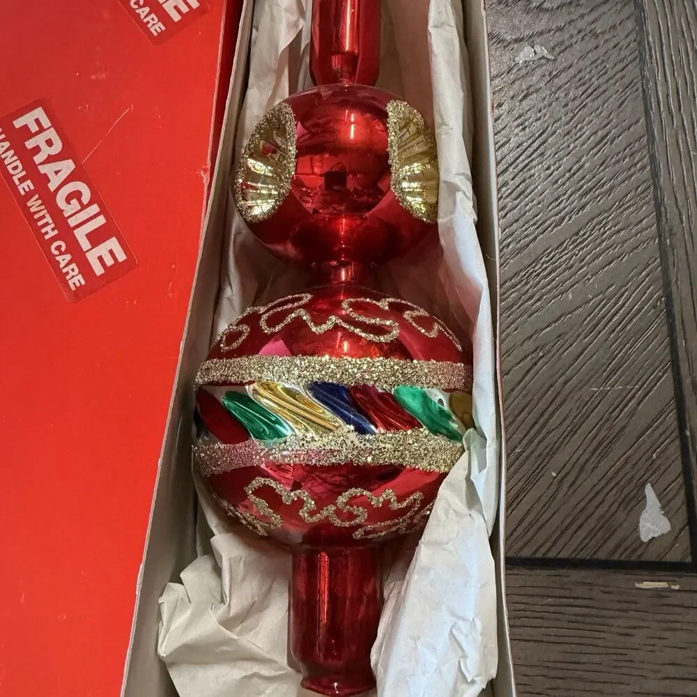 Christmas Tree Topper Vintage Glass Finial 12